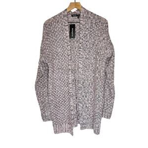 Maglia Pink Black Knit Sequin Oversized Cardigan Sweater NWT Size Small
